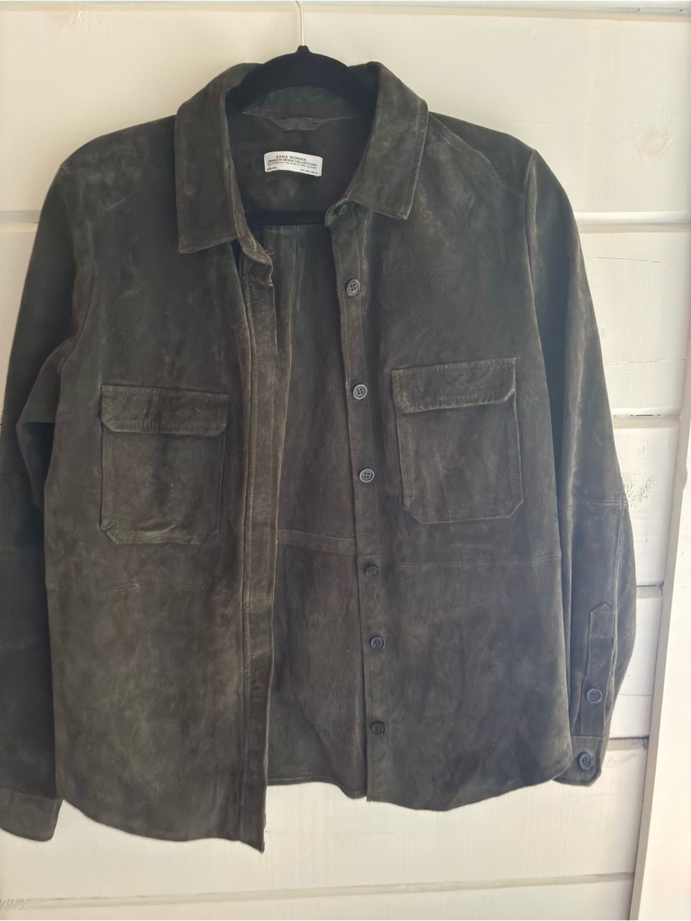 Zara Dark Olive Suede shirt